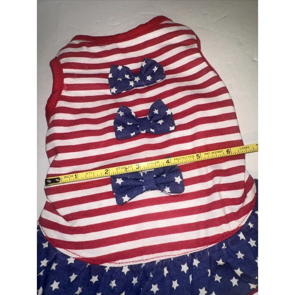 Dog Dress With Stars Red White Navy XS